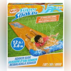 New NERF Super Soaker Blast Water Slide – 12 Ft Kids Water Slide for Outdoor